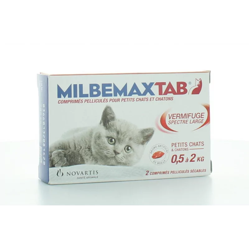 Milbemaxtab Vermifuge Chats 0,5-2kg 2 comprimés
