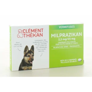 Milprazikan 2.5mg/25mg pour Petits Chiens et Chiots 2 comprimés
