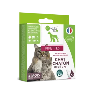 Up Véto Bio Pipettes Antiparasitaires Externes Insectifuge Chat et Chaton 2X1ml