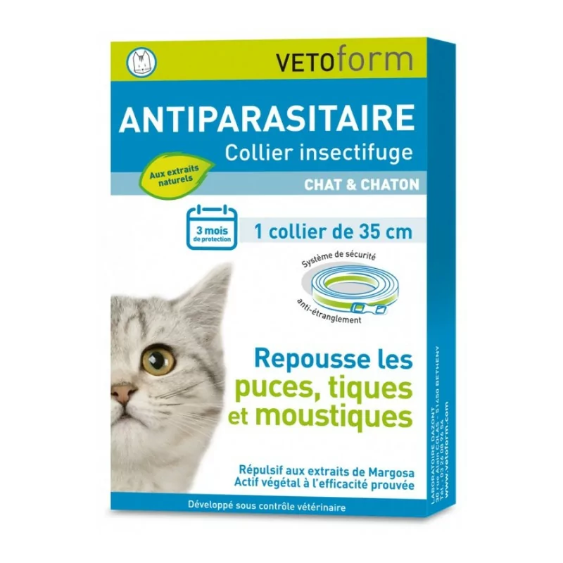 Vetoform Antiparasitaire Collier Insectifuge Chat & Chaton 35cm