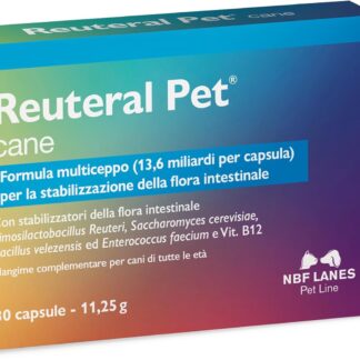 Reuteral Pet Cane, 30 Capsule, Probiotico a base di fermenti lattici vivi per la stabilizzazione della Flora intestinale nei Cani
