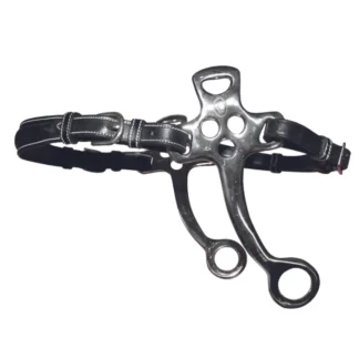 Hackamore Jump'In Cuir Branches Courtes Et Plates Poney