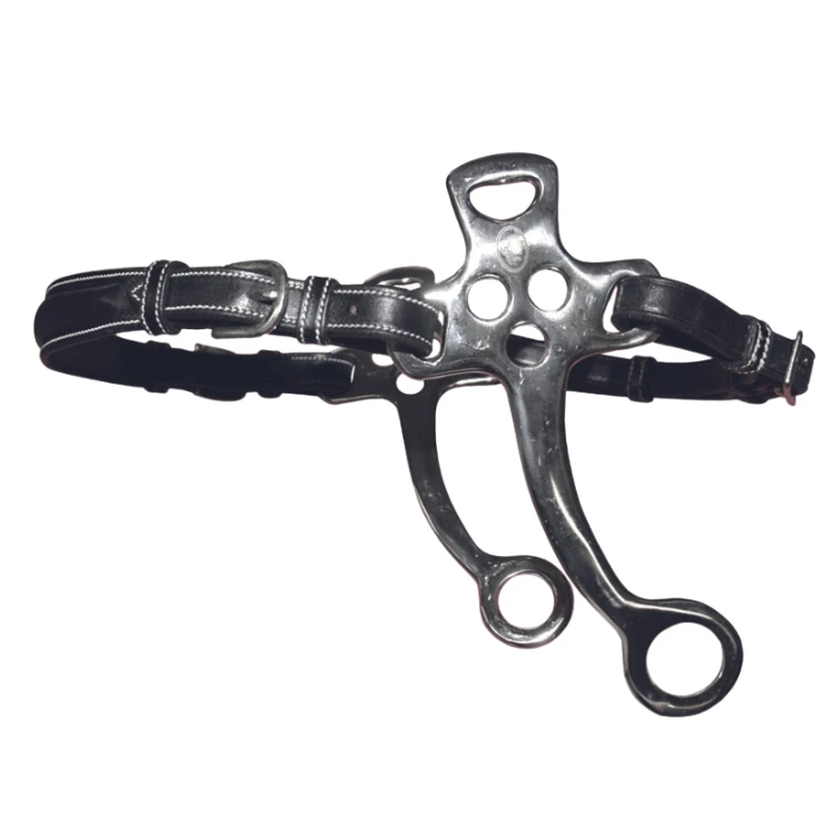 Hackamore Jump'In Cuir Branches Courtes Et Plates Poney