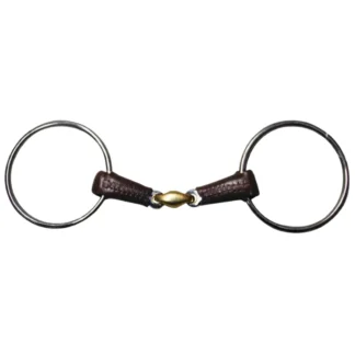 Mors 2 Grand Anneaux Jump'In Double Brisure Recouvert de Cuir