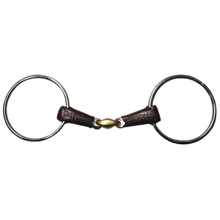 Mors 2 Grand Anneaux Jump'In Double Brisure Recouvert de Cuir