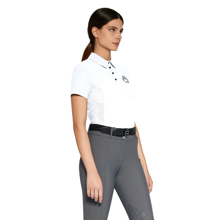 Polo Cavalleria Toscana Jersey Perforated Insert S/S Training