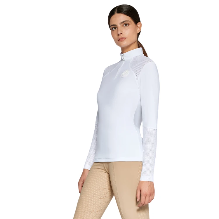 Polo Cavalleria Toscana Perforated Insert L/S Zip