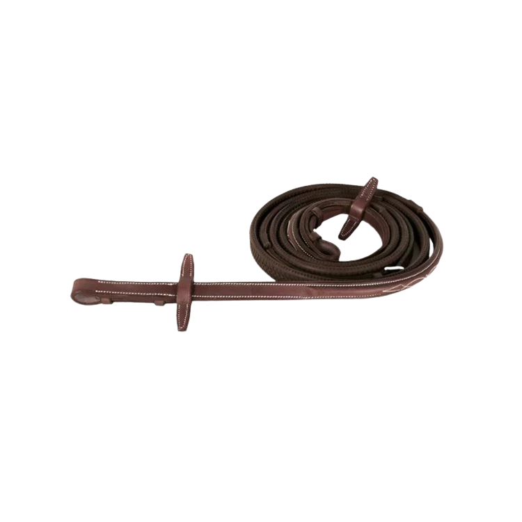 Rênes CWD Caoutchouc 1/2 Rond Surpiqué Large