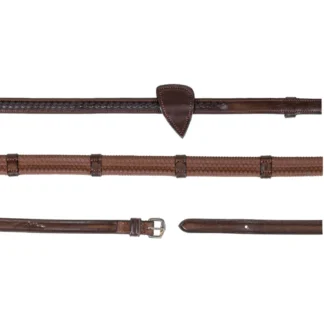 Rênes Dy'on Caoutchouc 1/2"Avec 7 Arrêtoirs Avec Finition Tressée NEC