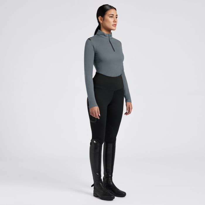Cavalleria Toscana FW'24 CT Jersey Fleece Half Zip L/S Turtleneck Shirt Women
