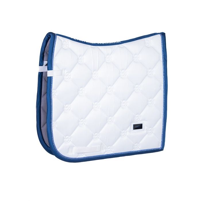 Equestrian Stockholm SS'23 White Blue Meadow dressage saddlepad