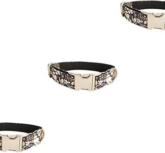 minkissy 3pcs puppy dog collar cat breakaway collar pet dog collar small dog costume adjustable pet collar pet puppy collar cat collar floral bow tie pet printed collar printing strap