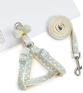 Kleine Hundegeschirr Leine Katze Halsbänder Outdoor Walking Leine Dot Bow Verstellbare Haustier Halsbänder Katzengeschirr Brustgurt Welpen Zubehör