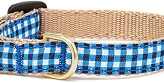 Navy Gingham Cat Collar
