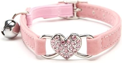 Katzenhalsband mit Sicherheitsgurt und Glöckchen, verstellbar, 20,3–25,4 cm, für Kätzchen, Katzen, Halsbänder, Geschirre und Leinen, Rosa
