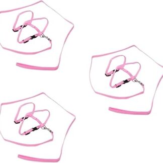 Happyyami 3st Zugseil Für Haustiere Katzenhalsband Einstellbar Tragetuch Für Kätzchen Kaninchenkatze Heimtierbedarf Haustierzubehör Katzengeschirr Gurt Die Katze Leine Rosa