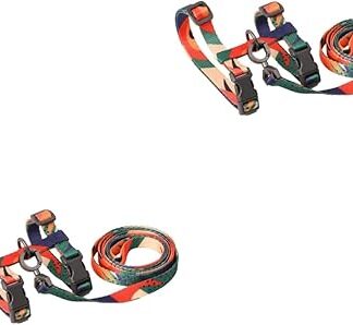 Ipetboom Pack of 2 H-type cat tow rope cat collar leash pet belt dog puppy harness drawstring pet harness adjustable cat harness chest strap cable harness belt polyester