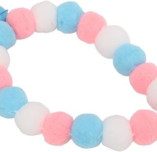 Mutli Colour Pet Collar, Soft Lightweight Plush Balls, Safety Adjustable Pet Collars, Cute Dog Cat Collar with Bell, Anti-Lost at Night Pet Collars for Party, Daily Festive Wear (S)