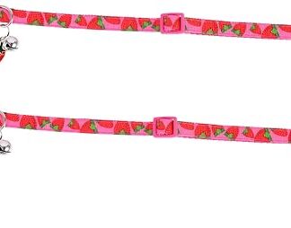 Sosoport 2St Obsthalsband für Haustiere Katzenhalsbänder für Junge erdbeer hundehalsband weihnachtsek cat Clothing katzenhalsband Dekoration Kätzchen bequemes Polyester