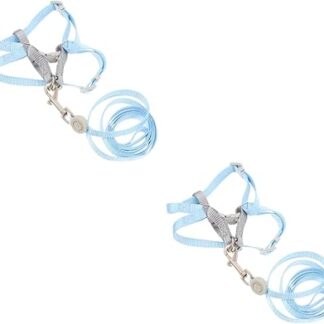 VILLCASE 2 Sets Adjustable Cat Harness, Small Dog Harness, Dog Walking Harness, Nylon Lead, Cat Walking Rope, Lightweight Cat Harness, No Halter Harness, Harness for Cats