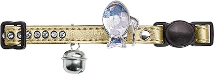 Hunter Modern Art Luxus Faux Leather Cat Collar, Gold