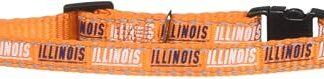 Pet Goods Manufacturing NCAA Illinois Illini Cat Collar, 3/8 x 8-12"