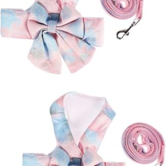 YARNOW 2 Sets Pet Harness Cat Harness Cat Lead Small Pet Bowknot Harness Small Pet Lead Bowknot Pet Collar Cats Walking