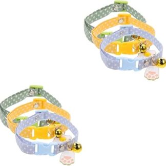 minkissy 6 Pcs cat collar kitten collar bell dog collar Dog training Collars jewelry accessories small dog accessories pet collar delicate puppy collar cat chain adjustable cotton polyester