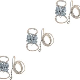 POPETPOP 3 Sets Dog Rope with Small Dog Belt Dress Adjustable Running Cat Travel Vest for Cats Traction Accessories Harness Lead Soft Train Costume