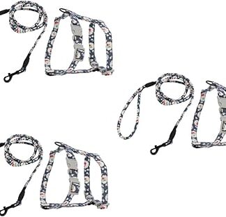 Beavorty 3 Sätze Haustier Katzengeschirr kleine Hundejacke Katze Jacke Leine Kätzchenleine Welpe laufweste Hund zieht Seil Haustier Geschirr I-förmig Gurt Leinen Hündchen Halsband Baumwolle