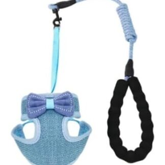 COLLBATH 3st Katzengeschirr Katzenhalsband Katzenleinen Zum Spazierengehen Verstellbarer Gürtel Trageschlaufe Für Welpen Weste Und Leine Für Haustiere Kleines Hundegeschirr Laufweste Blue