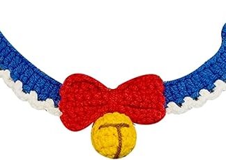 Spring for Cat Collar Breakaway Knitted Pet Collar Removable Collar Bow Neck Strap with S for Siz