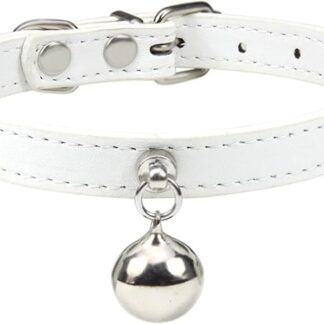 HCHGJKN Basic Dog Collars Personalised Cat Collar with Bell Engraving Name Collar for Cat Adjustable Puppy Accessories Kitten Necklace Pet Puppies Leather (B)