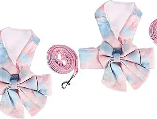 Supvox 2 Sätze Haustier Geschirr pet Supplies haustierbedarf hundegeschirr Fliege Katzenweste und Leine Tanktops Muskelshirt Katzenschleifenwestenleine Katze Geschirr Leine Kleidung