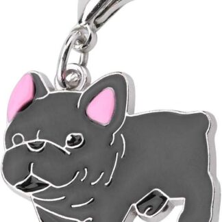 chengong White Pet Collar Pendant Metal Tag Collar, Metal Cat Dog Collar Puppy for Pet Dog (Bullfighting Black)