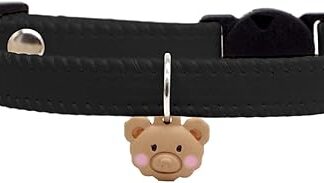 Kitten Collar, Adjustable Pet Collar, Artificial Leather Cat Collar, Cute Bear Pendant Collar, Soft Pet Neck Strap, Quick Release Kitten Collar, Pet Collar for Cats, Pet Collar for Birthday