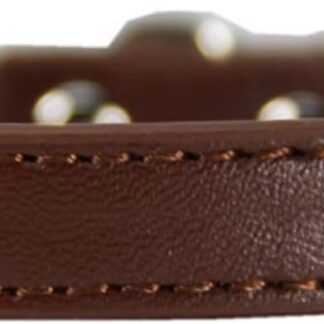 FNSK Shiny Diamond Rhinestone Harness Cat Collar Puppy Baby Dog Cat Collar Leather Strap Kitten Accessories Puppy Collar (Color : Coffee, Size : M)