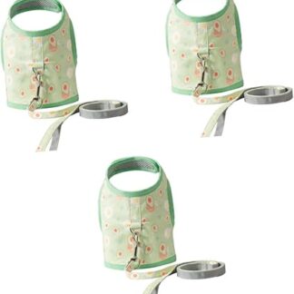 Supvox 3 Sets Cat Lead Adjustable Cat Vest Cat Collar Lead Cat Pull Rope Kitten Avocado Pattern Vest Cat Vest Harness Kitten Harness Pets Puppies
