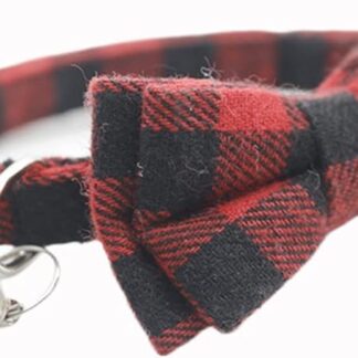 HCHGJKN Basic Dog Collars Cute Cat Collar Small Puppy Cat Collars Bow Kitten Collar Bowknot Necklace with Bell for Dog Cat Chihuahua Pet Supplies (Black)