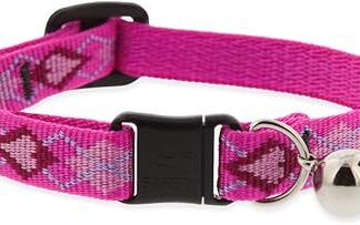 Lupine Puppy Love Patterned Breakaway Cat Collar with Bell, 8 - 12 inch