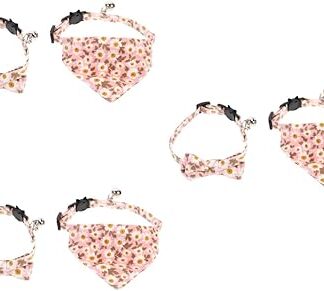 Sosoport 6 STK Katzenhalsband Welpe Fliege Kleiner Hund zum Anbinden Katze Weihnachten cat Christmas Kätzchen Fliege Katze Fliege Kragen Dreieck Schalkragen Halskette Krawatte Baumwolle