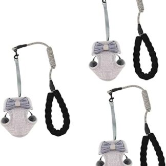 minkissy 3pcs Leash for Cats Cat Collars Cat Leash Cat Things Girl Vest Cat Walking Leash Walking Cat Kitten Collar with Bell Cat Chest Strap Girls Suit Outdoor Vest Travel Pet Harness