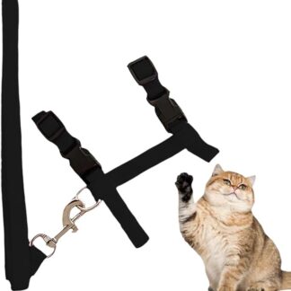 EIHI Cat Harness with Lead, Adjustable Nylon Harnesses, Cat Lead, Cat Harness with Lead, Escape Proof, Cat Lead for Cats and Rabbits, Black, Pack of 1, bronze