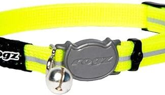ROGZ ALLEYCAT CAT COLLAR WITH BREAKAWAY BUCKLE AND NIGHT TIME VISABILITY (Daylgo))