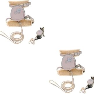 Sosoport 2St hunderucksack Leine Outdoor-Weste Katze verstellbares Geschirr cat Leash cat Harnesses laufweste Traktionsgurt für Katzen Katzenleine Bedrucken draussen Gürtel Kätzchen Leinen