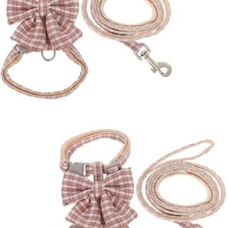 Housoutil 2 Sets Cat Lead Pet Supplies Pet Supplies Cat Collar Adjustable Running Rope Pet Harness Adjustable Linen Pet Accessories Vest Belt Cat Harness Polyester