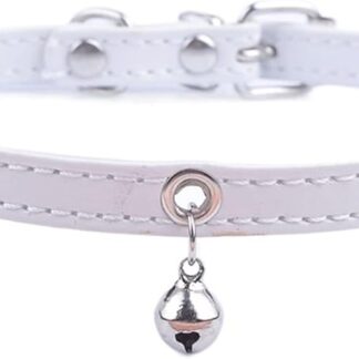 HCHGJKN Basic Dog Collars Dog Collar Cat Small Puppy Collar Small Adjustable Pet Collar with Bell for Small Cat Size Black Purple White Pink