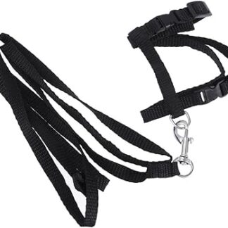 Sosoport Cat Collar Lead Ferret Lead Cat Traction Rope Belt Cat Lead Pet Traction Rope Let the Cat Slip Wedge Strap Cat Harness Pet Accessories Black