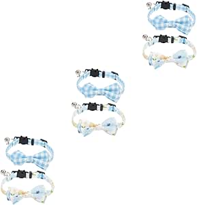 minkissy 6 Pcs pet cat collar cat collar with bow cat neck bell cat collar bow tie cat collar tie outdoor cat collar puppy collars for small puppies portable kitten collar charm cloth bib