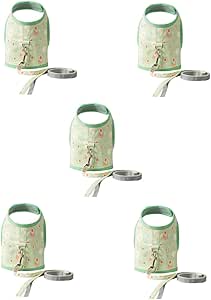 MILISTEN 5 Sets Cat Lead Walking Dog Harness Pets Puppy Lead Vest with Avocado Print Leather Belt Cat Collar Lead Dog Vest Suede Vest Style Linen